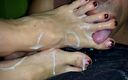 Giorgia feet: Dirty compilation of young Giorgia feet playing with cocks with...