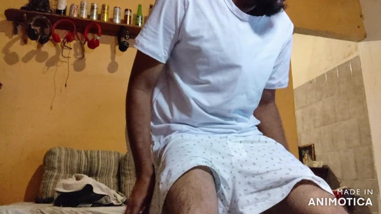 Stink HairyMale: Watching Porn -clothes for sperm