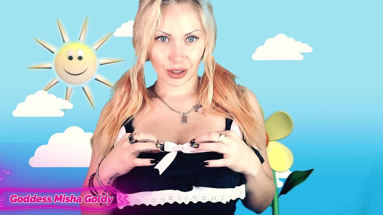 Goddess Misha Goldy: Ordeña tu polla más rápido padrastro y póyme por mi...