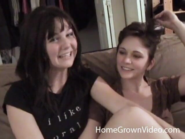 Homegrown Lesbian: Barely legal lesbians get nasty with a strap on