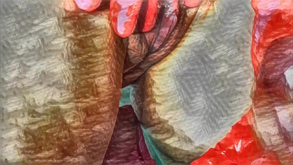 Anna Shpilman: XXX 만화. 내 주부는 내 핸잡으로 나를 도와준다. 그녀의 큰 클리토리스와 그녀의 빨간 팬티에 사정.