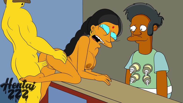 Hentai ZZZ: 辛普森一家 - Manjula被法兰德斯操，而阿普则在旁边观看