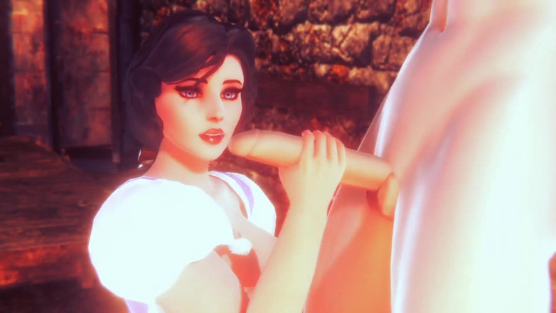 Wraith ward: Belle Memberikan Handjob dan blowjob | Si cantik dengan Parodi Binatang