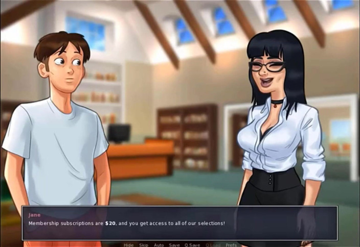 Cartoon Play: Summertime saga part 9 - hot sex in library