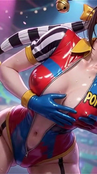 Clown Girl Covered in Thick Cum - Ahegao & Tit Play Compilation