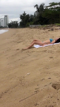 Babe Can I Cum on Your Tits? - Cock Flashing on the Beach