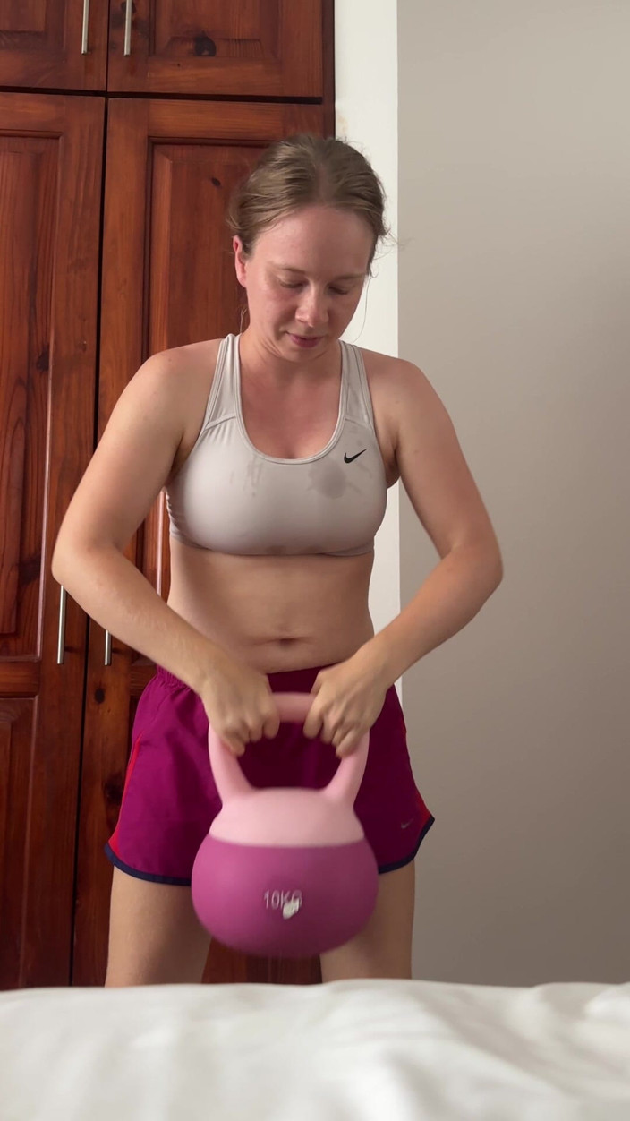 SweetLucy96: Hot and Sweaty Workout in the Bedroom