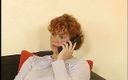 Lucky Cooch: Mature lady is having a phone call