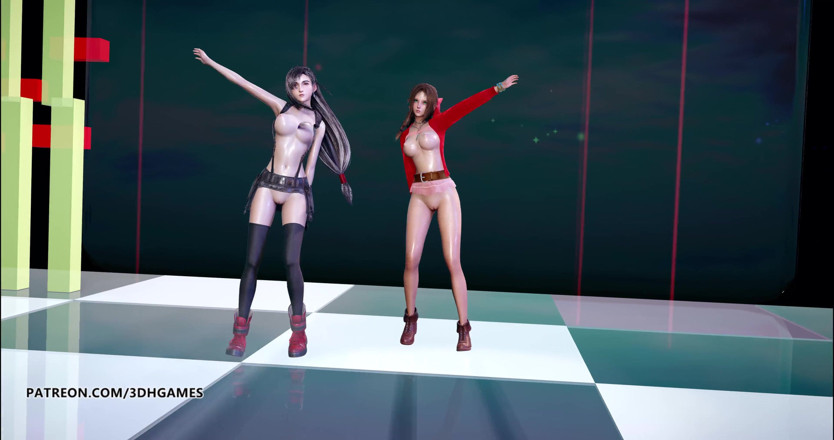 3D-Hentai Games: Berry good - Mellow Mellow, Tifa Lockhart Aerith, naked dance final...