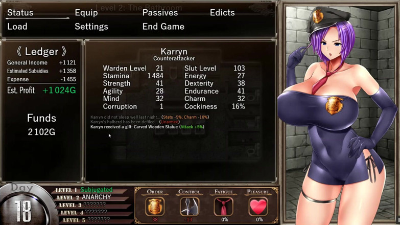 Cumming Gaming: Karryn's Prison Silent Walkthough [PornPlay Hentai game] Ep.9 slutty virgin female...