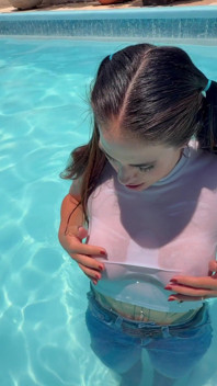 Wet Poolside Tease with April Big Ass