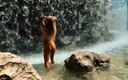 Monika FoXXX studio: Monika Fox Posing Naked Under a Waterfall