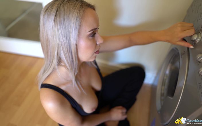 DownblouseJerk: Millie - Wasmachine perv