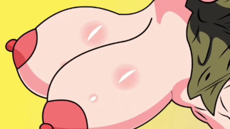 Animate golden: Interne Ejakulation einer Frau mit riesigen titten