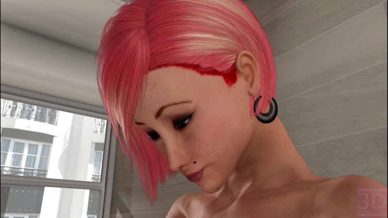 3D Hentai Beauties - Futa Edition: Titty Fuck in the Restroom