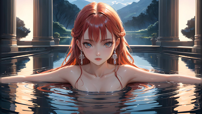 LustRender: Belles filles hentai nues dans l’eau