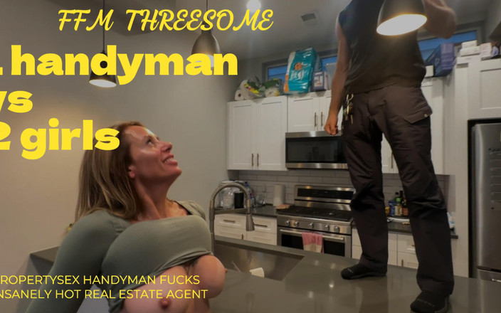 Bigmax8inch: Propertysex便利屋がめちゃくちゃホットな不動産業者をファック信じられないほどホットな3P中出し