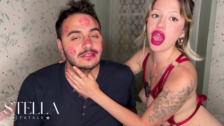 Stellafatale: Non Stop Lipstick Kisses All Over His Face