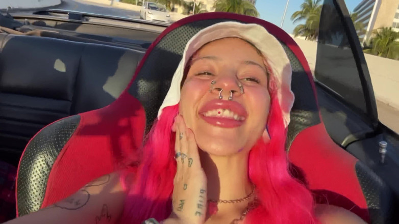 Nali Marie: Town Slut Flashes Perky Boobs in Convertible on the Highway