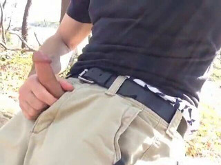 TJenner: Verbal, Outdoor Jerking, Cumming on a Log.