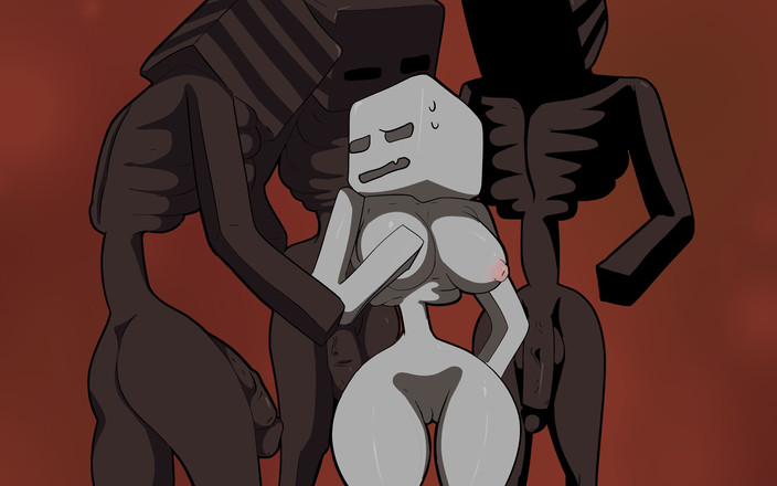 DsAnimation: Minecraft 3 Kerangka Hitam dan 1 Video Putih.porno 2025