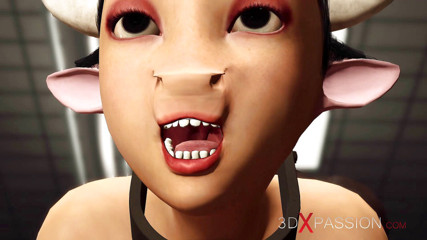 3dxpassion: Amazing milking girl with a four tits and udder graft