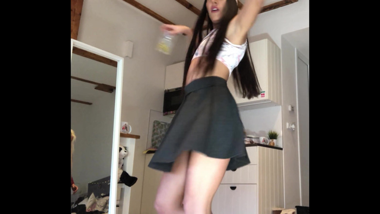 Leon Lambert Girls Twerk Parties CFNM: Music is the answer, opaque sheer transparent tights, lace mini...