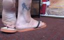 TLC 1992: Flipflop shoeplay standing closeup Milf