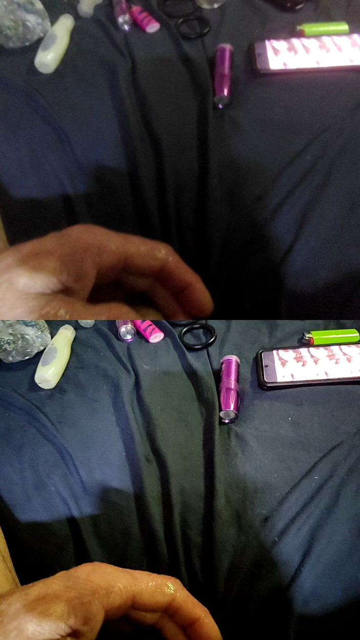 MRTHICK69: Masterbating with Cock Rings in Two Screens