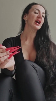 Glamorous Red Stiletto Nails Worship