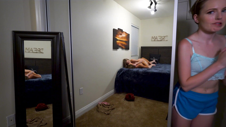 CamSoda: Petite Cutie Masturbates While Watching Stepsister Scissor Another Girl to...