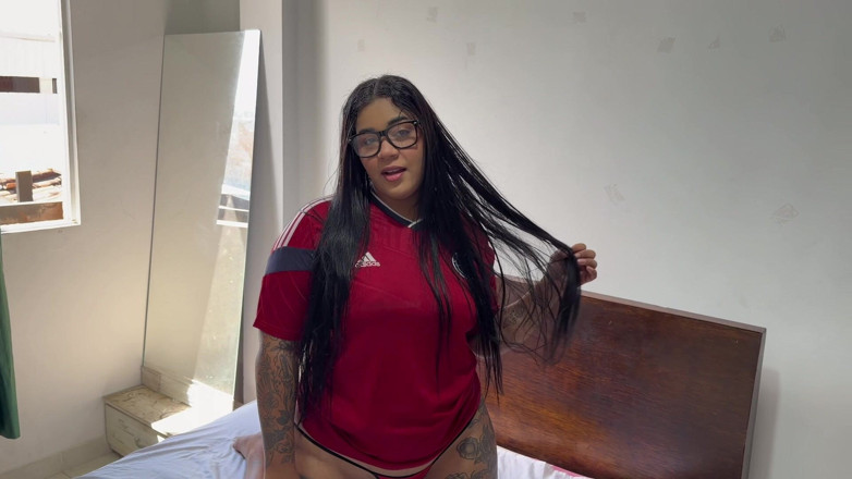 AlejandraGarciax: Busty Colombian Woman Shows Her Stepbrother a Sports Outfit