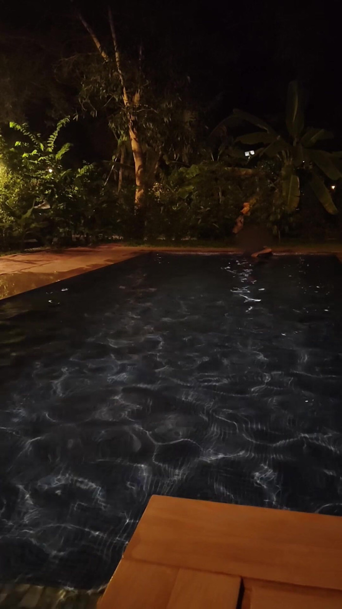 Anonymous Vlogger: Moglie calda rischia di scopare di notte nella piscina pubblica