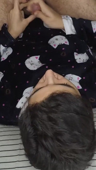 Handjob and Cum Mouthful Before Bed