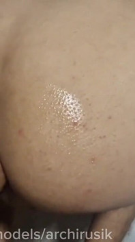 A Long-legged Femboy with a Big Dick Gets Fucked in His Wet Holes by His Daddy Until He Cums After a Shower.