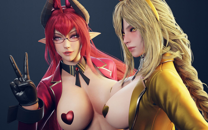 Naughty Sluts: Ryanreos büyük memeli ve büyük götlü iki seksi kız yarak...