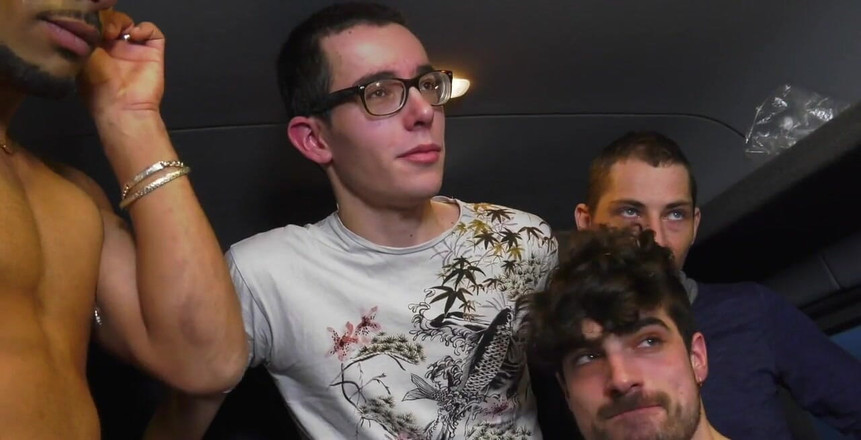 Crunch French bareback porn: 2731 Part 2 of Big Orgy in Bus Wih My French...