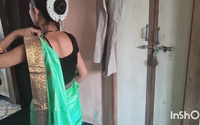 Desishycouple: Hintli evli kadın yeşil sari içinde hazırlanıyor. Bölüm 1