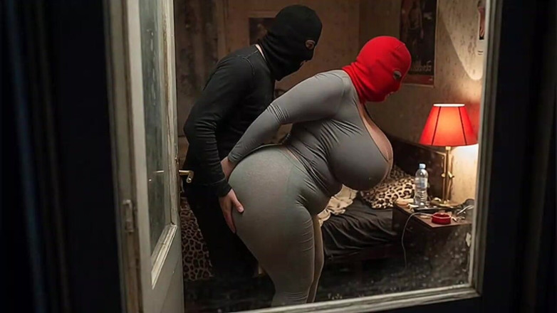 Animate golden: Big Tits Girl in Grey Outfit Gets Pressed From Behind...