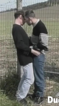 Lustful twinks make out and masturbate in the fields