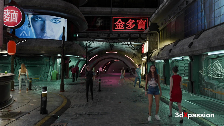 3dxpassion-transgender: Neon dreams 2077 - calda cyberpunk futa scopa ragazza sexy - pompino, cowgirl,...