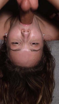 Braces Girl Gets Face Fucked and Takes Cum in Mouth