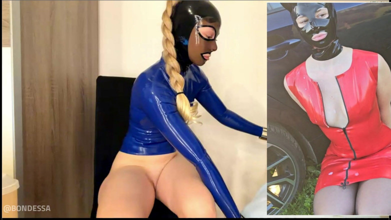 LillyLeather: Lateks nastolatka z wtyczką analną dostaje dildo jebana i orgazm...