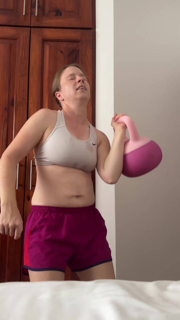 SweetLucy96: Hot and Sweaty Workout in the Bedroom
