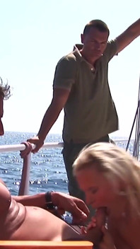 Blonde Babe's Yacht Threesome: Double Anal Stuffing & Dual Cum Loads!