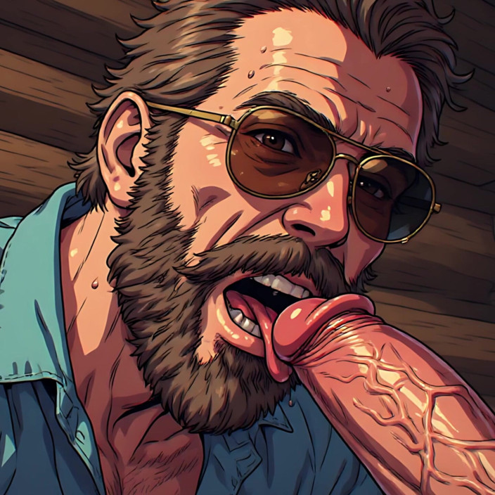 Erotic Man: Hunks Sucking in Aviators Art