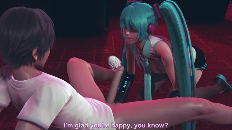 Waifu club 3D: Miku gives a blowjob to a guest