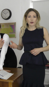 Lola & Miss Rose; Stroke & Cum on Their Tits in Class