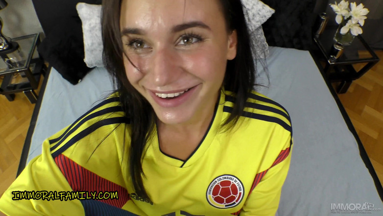 Immoral Family: Stepsister trades an anal creampie for favorite football jersey