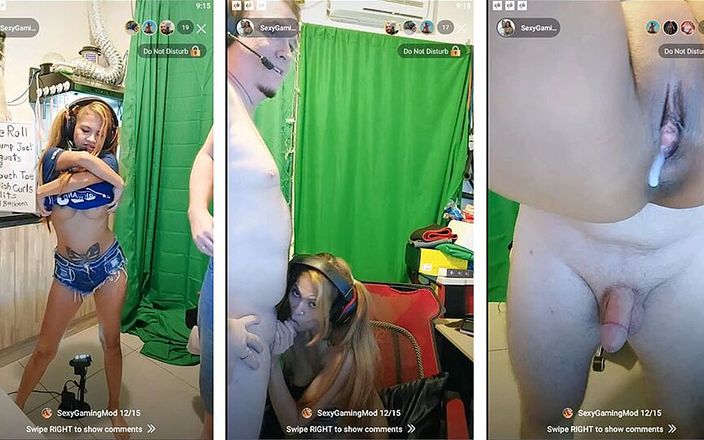 Sexy gaming couple: Couples DND Standing doggy sideways and Aliah facing cam with...